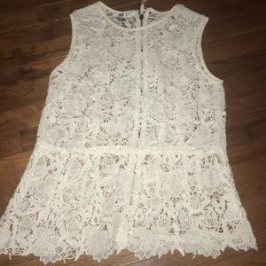 Lace zip up blouse